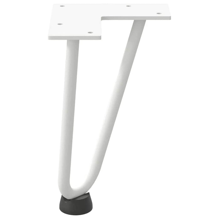 Hairpin Table Legs 4 pcs White 20 cm Solid Steel