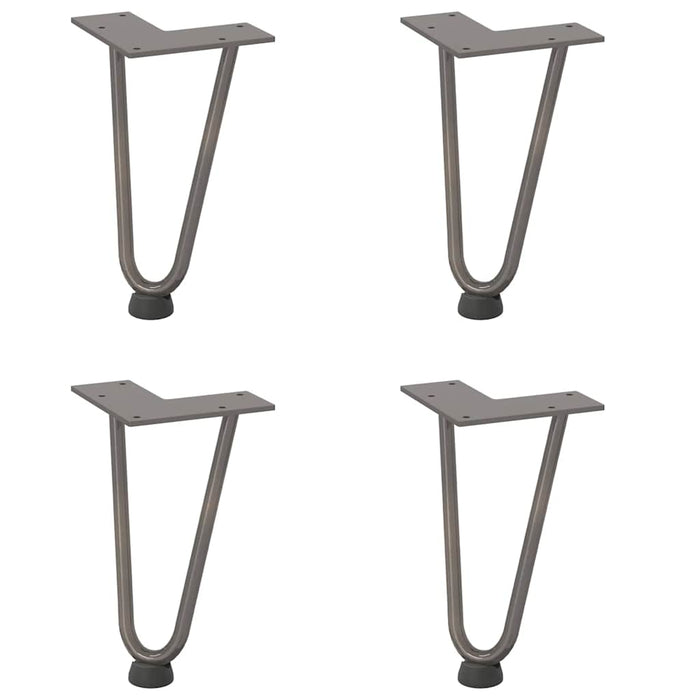 Hairpin Table Legs 4 pcs Natural Steel 20 cm Solid Steel