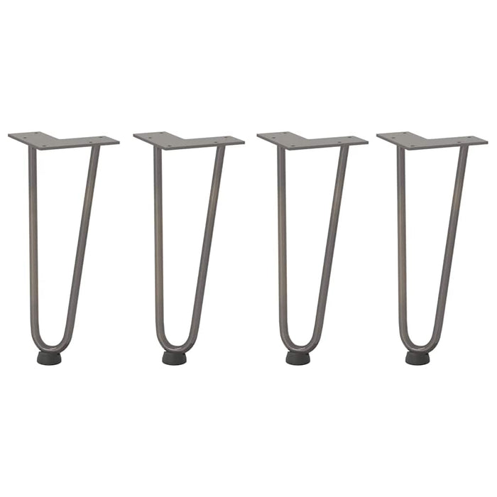 Hairpin Table Legs 4 pcs Natural Steel 30 cm Solid Steel