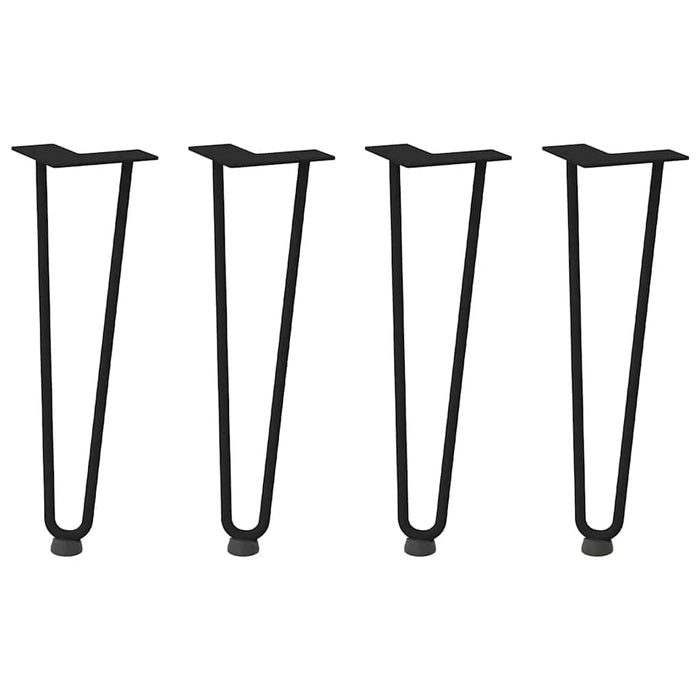 Hairpin Table Legs 4 pcs Black 42 cm Solid Steel