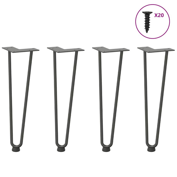 Hairpin Table Legs 4 pcs Anthracite 42 cm Solid Steel