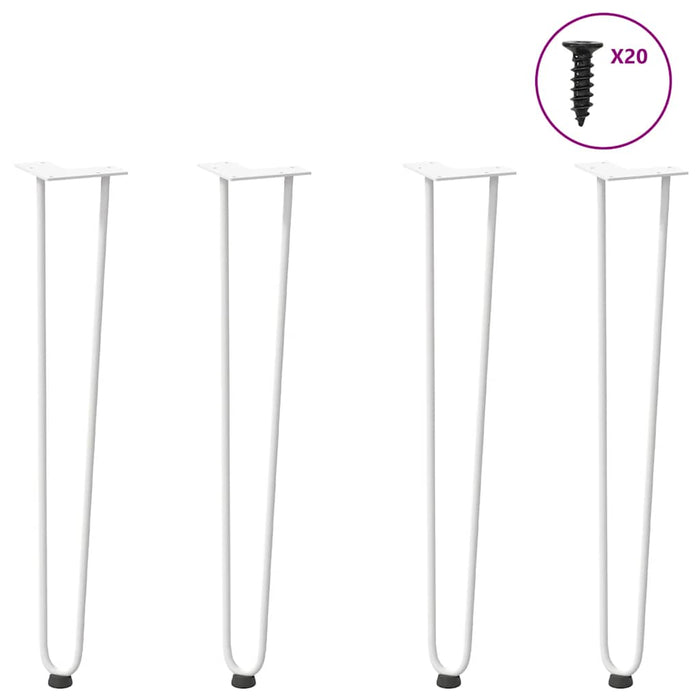 Hairpin Table Legs 4 pcs White 72 cm Solid Steel