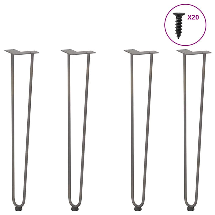 Hairpin Table Legs 4 pcs Natural Steel 72 cm Solid Steel