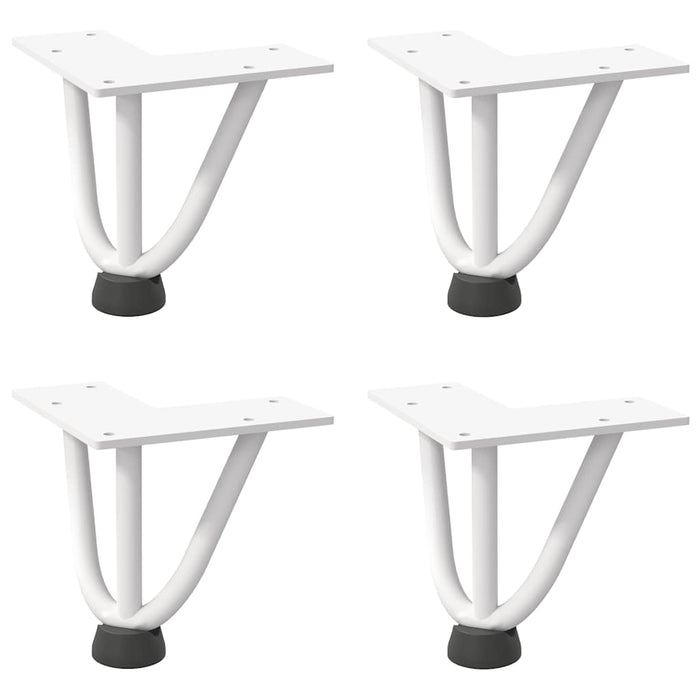 Hairpin Table Legs 4 pcs White 10 cm Solid Steel