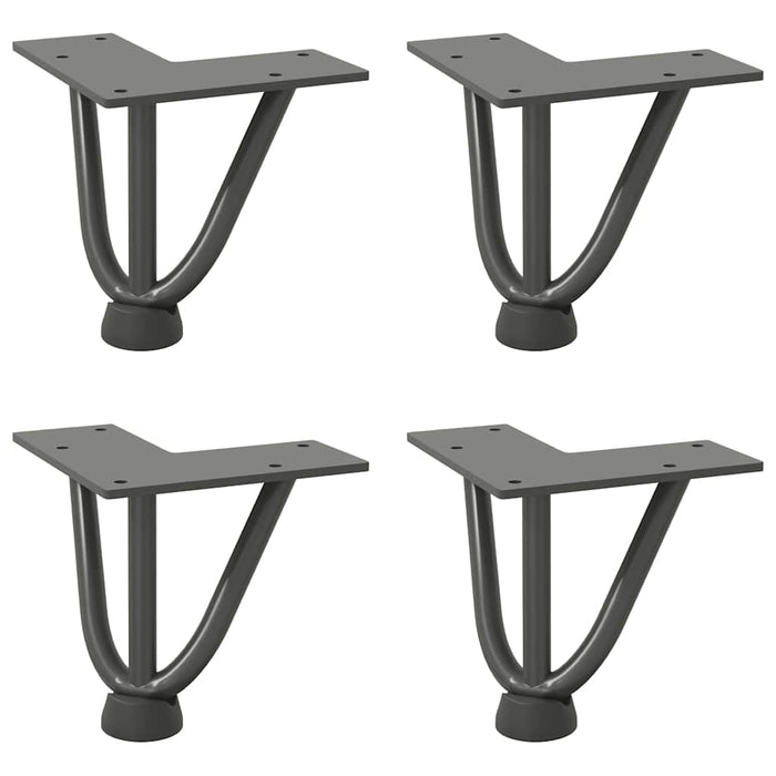 Hairpin Table Legs 4 pcs Anthracite 10 cm Solid Steel