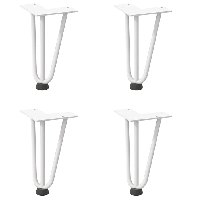 Hairpin Table Legs 4 pcs White 20 cm Solid Steel