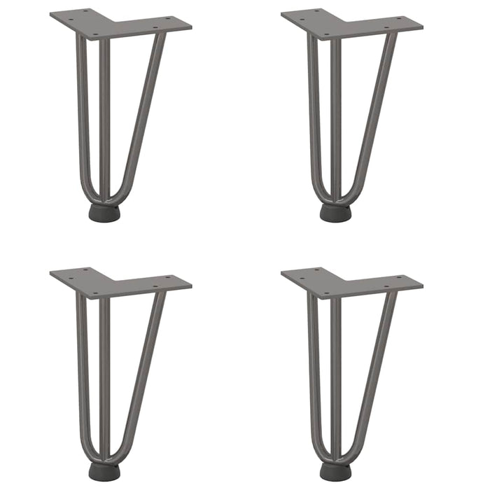 Hairpin Table Legs 4 pcs Natural Steel 20 cm Solid Steel