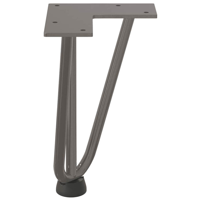 Hairpin Table Legs 4 pcs Natural Steel 20 cm Solid Steel