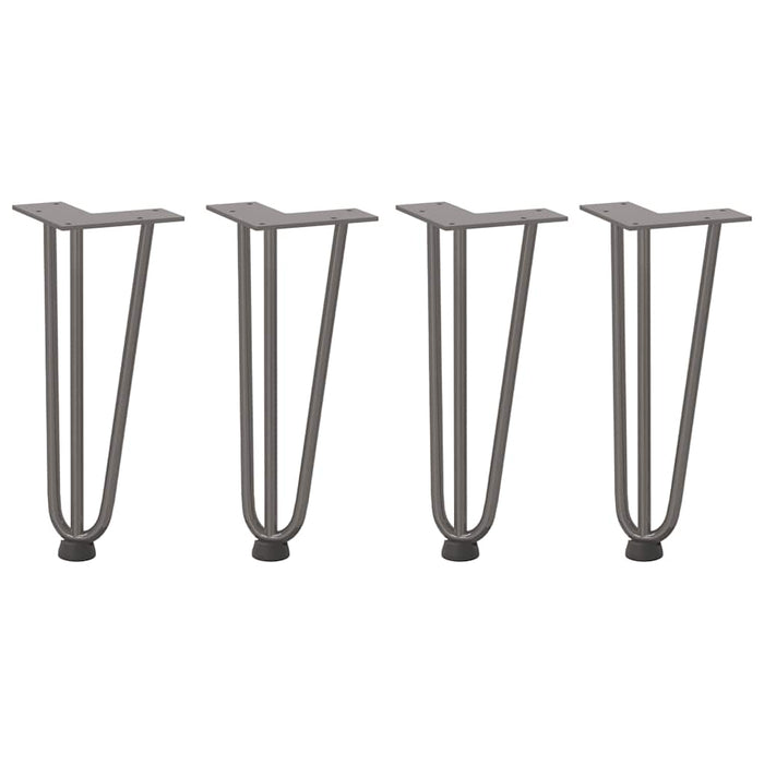 Hairpin Table Legs 4 pcs Natural Steel 30 cm Solid Steel