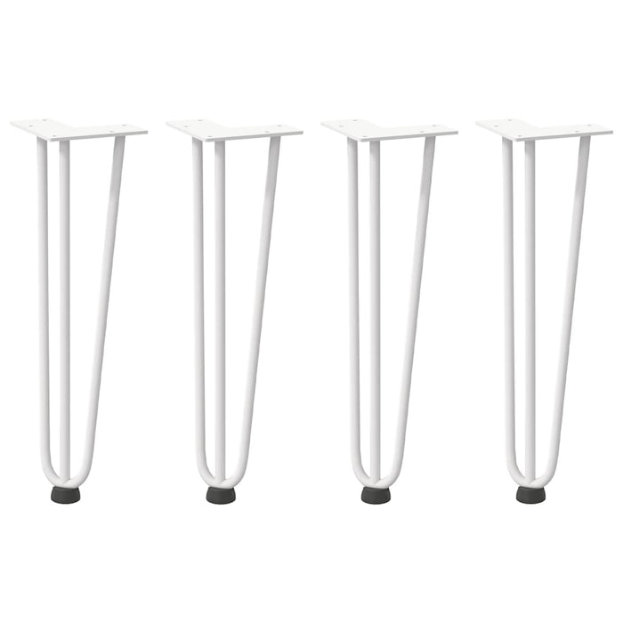 Hairpin Table Legs 4 pcs White 42 cm Solid Steel