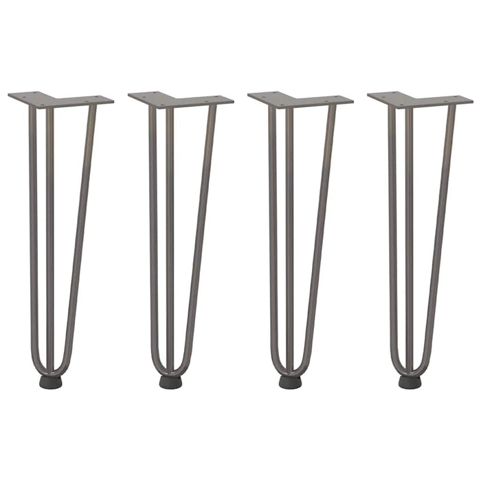 Hairpin Table Legs 4 pcs Natural Steel 42 cm Solid Steel