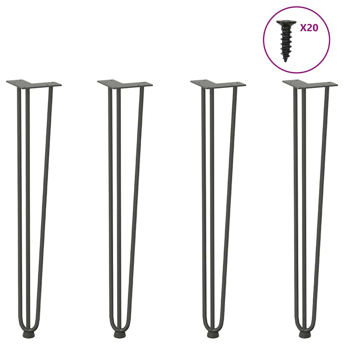 Hairpin Table Legs 4 pcs Anthracite 72 cm Solid Steel