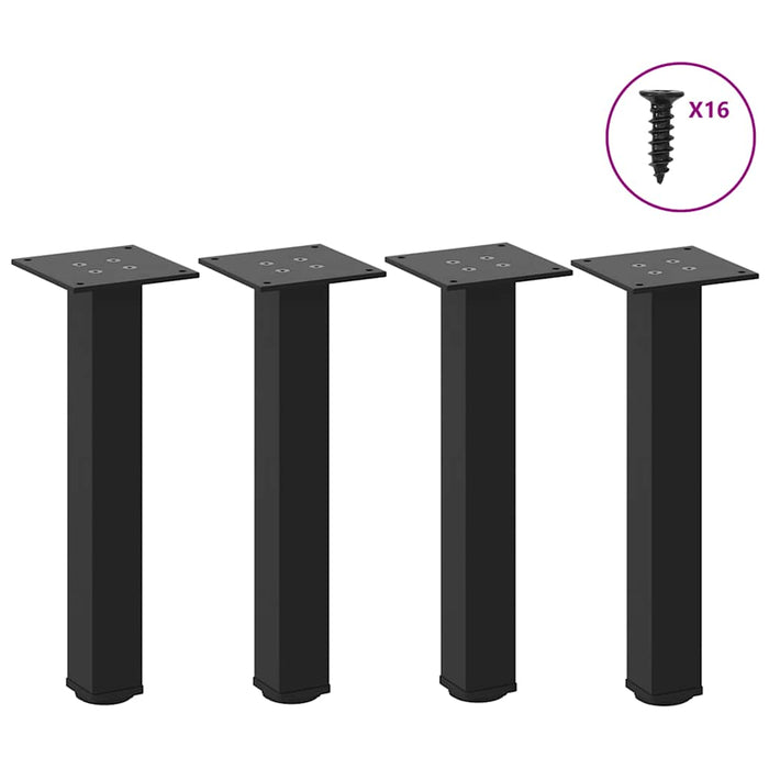 Coffee Table Legs 4 pcs Black 42-44 cm Steel