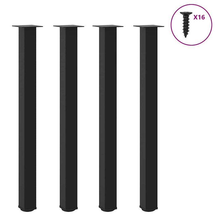 Coffee Table Legs 4 pcs Black 110-112 cm Steel