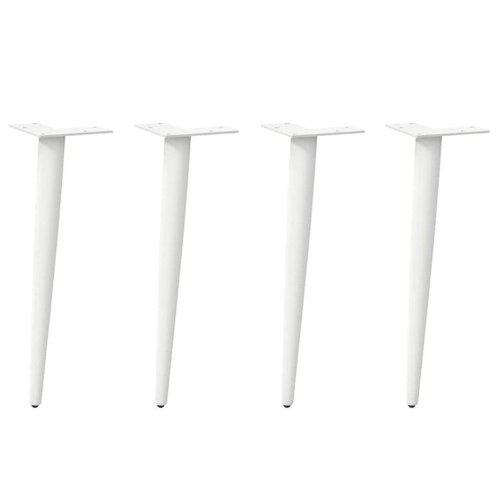 Coffee Table Legs Conical Shape 4 pcs White 30-31 cm Steel