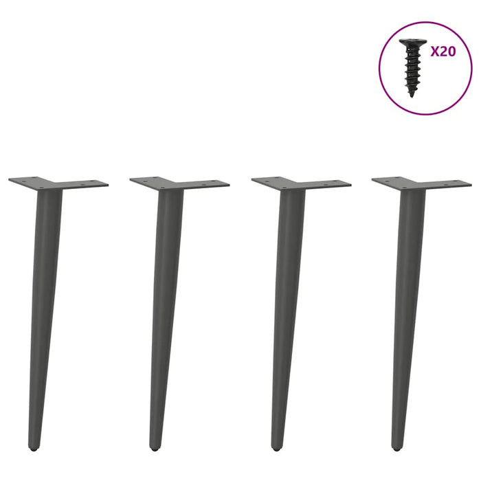 Coffee Table Legs Conical Shape 4 pcs Anthracite 42-43 cm Steel