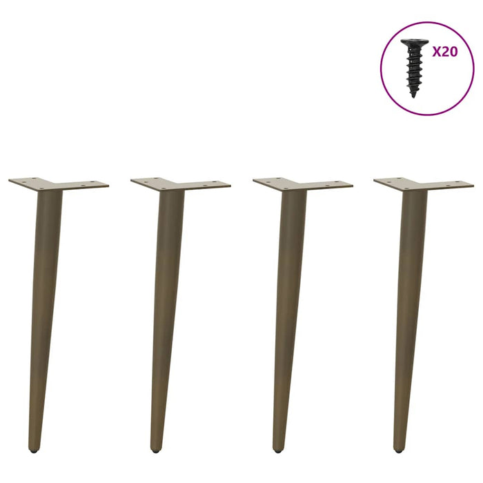 Coffee Table Legs Conical Shape 4 pcs Natural Steel 42-43 cm Steel