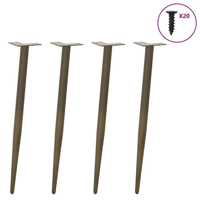 Coffee Table Legs Conical Shape 4 pcs Natural Steel 72-73 cm Steel