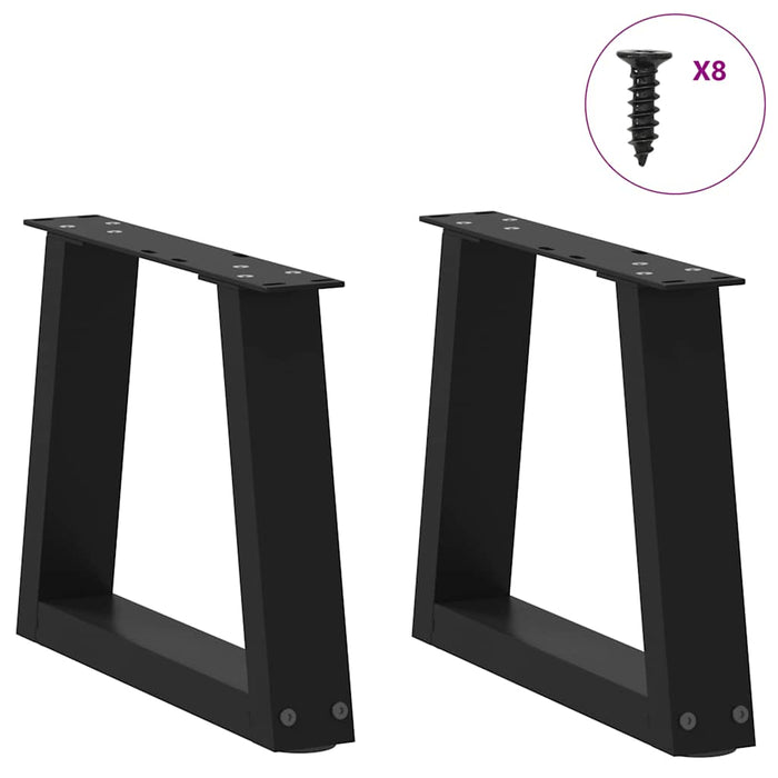 Dining Table Legs V-Shape 2 pcs Black 30x(30-31.3) cm Steel