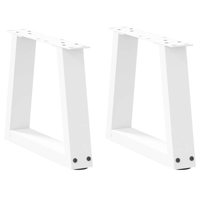 Dining Table Legs V-Shape 2 pcs White 30x(30-31.3) cm Steel