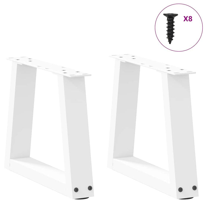 Dining Table Legs V-Shape 2 pcs White 30x(30-31.3) cm Steel