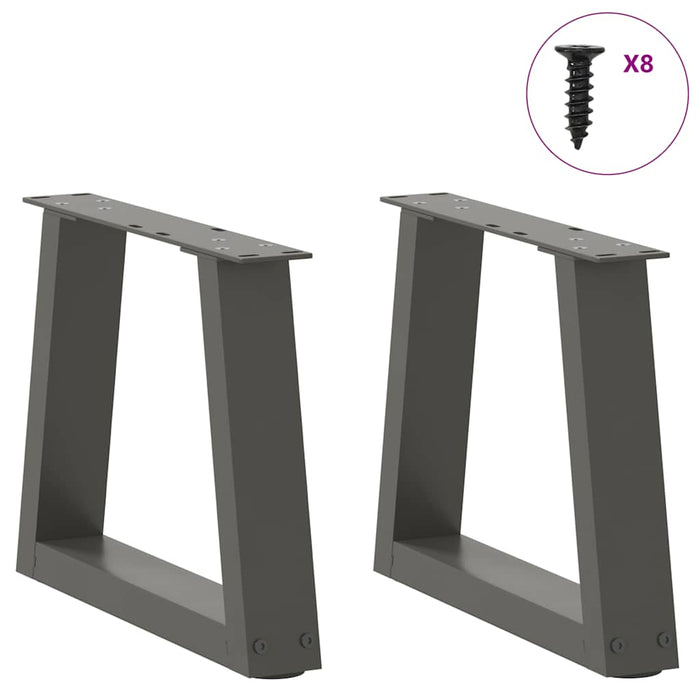 Dining Table Legs V-Shape 2 pcs Anthracite 30x(30-31.3) cm Steel