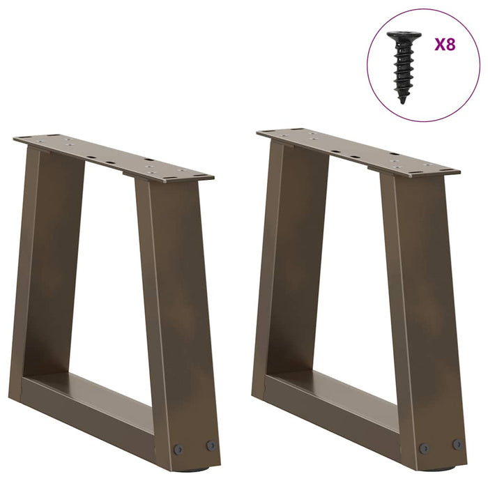 Dining Table Legs V-Shape 2 pcs Natural Steel 30x(30-31.3) cm Steel