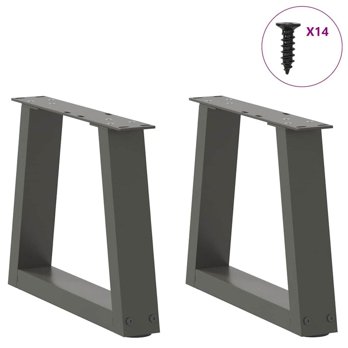 Dining Table Legs V-Shape 2 pcs Anthracite 40x(30-31.3) cm Steel