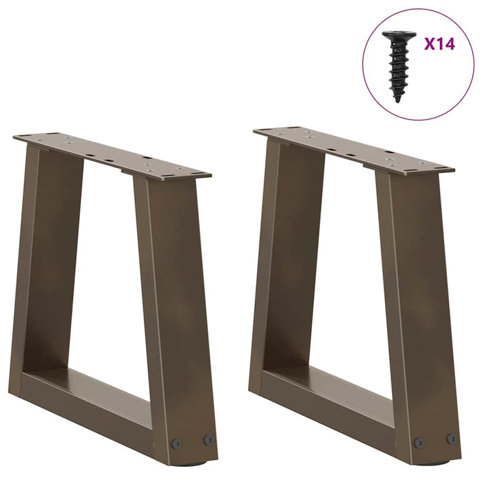 Dining Table Legs V-Shape 2 pcs Natural Steel 40x(30-31.3) cm Steel