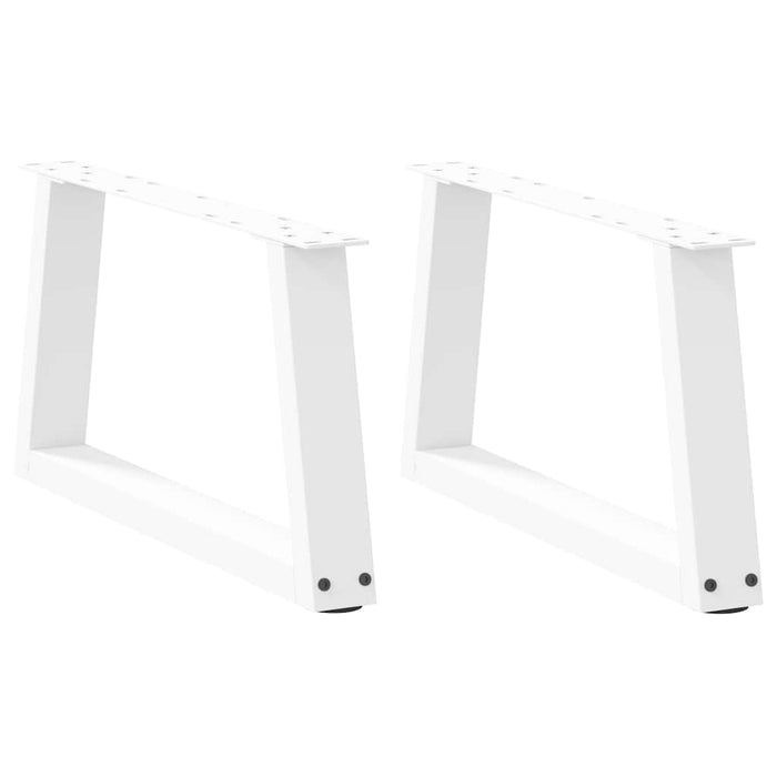 Dining Table Legs V-Shape 2 pcs White 50x(30-31.3) cm Steel