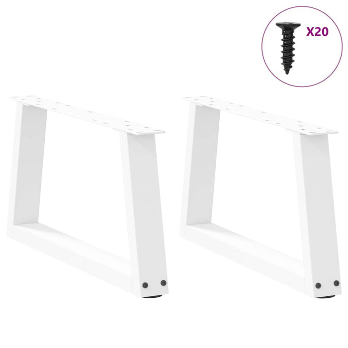 Dining Table Legs V-Shape 2 pcs White 50x(30-31.3) cm Steel