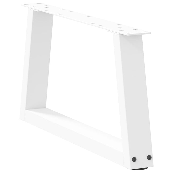 Dining Table Legs V-Shape 2 pcs White 50x(30-31.3) cm Steel