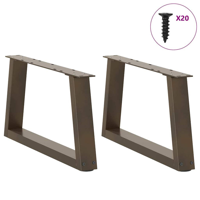 Dining Table Legs V-Shape 2 pcs Natural Steel 50x(30-31.3) cm Steel