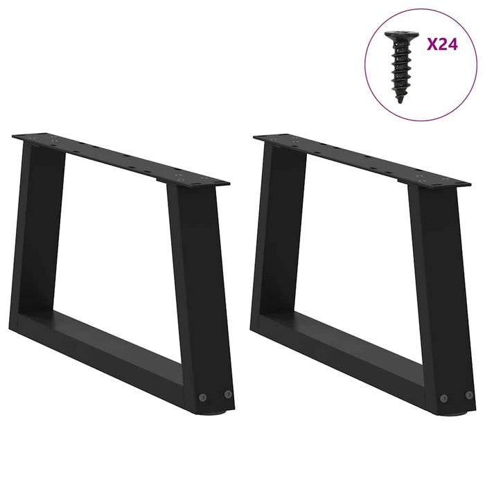 Dining Table Legs V-Shape 2 pcs Black 60x(30-31.3) cm Steel