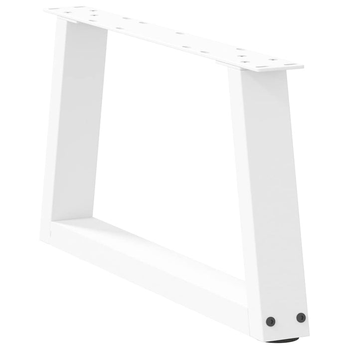 Dining Table Legs V-Shape 2 pcs White 60x(30-31.3) cm Steel