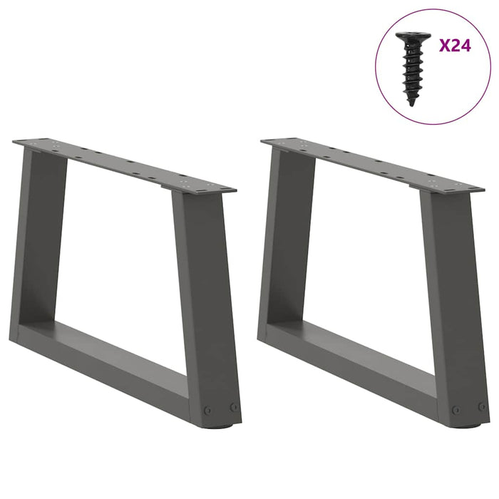 Dining Table Legs V-Shape 2 pcs Anthracite 60x(30-31.3) cm Steel