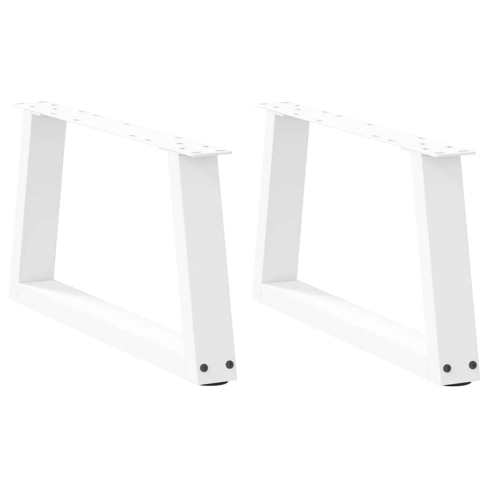 Dining Table Legs V-Shape 2 pcs White 70x(30-31.3) cm Steel