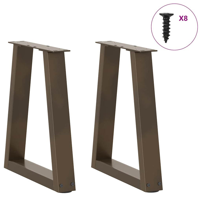 Dining Table Legs V-Shape 2 pcs Natural Steel 28x(42-43.3) cm Steel