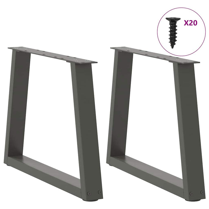 Dining Table Legs V-Shape 2 pcs Anthracite 50x(42-43.3) cm Steel