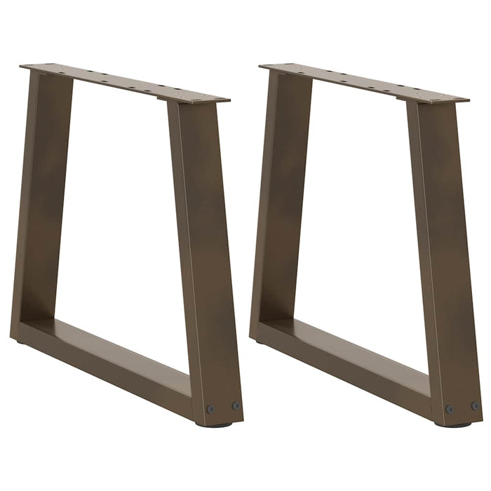 Dining Table Legs V-Shape 2 pcs Natural Steel 50x(42-43.3) cm Steel