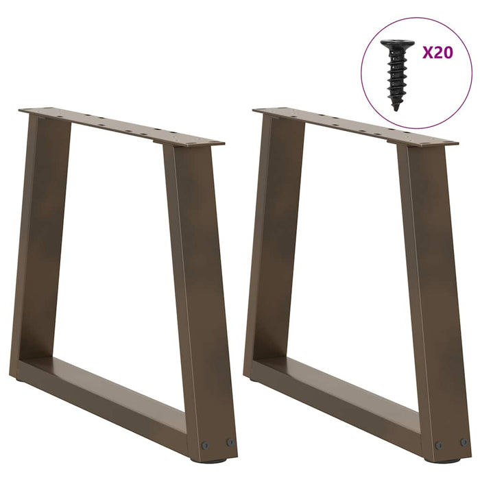 Dining Table Legs V-Shape 2 pcs Natural Steel 50x(42-43.3) cm Steel