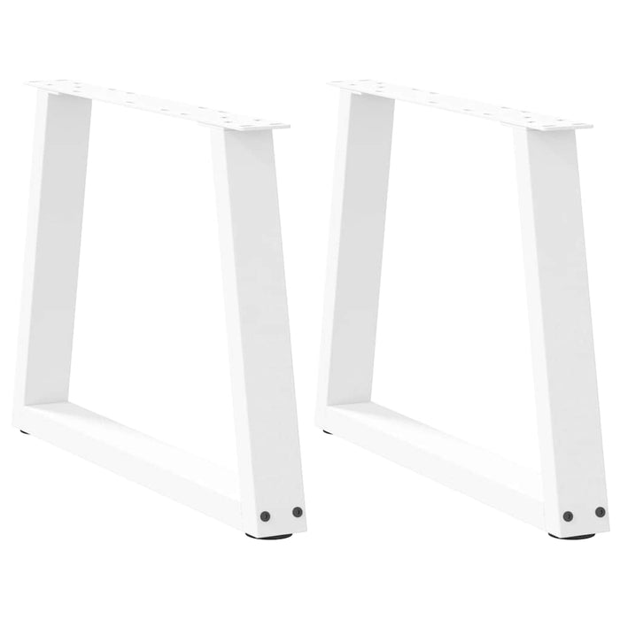 Dining Table Legs V-Shape 2 pcs White 60x(42-43.3) cm Steel