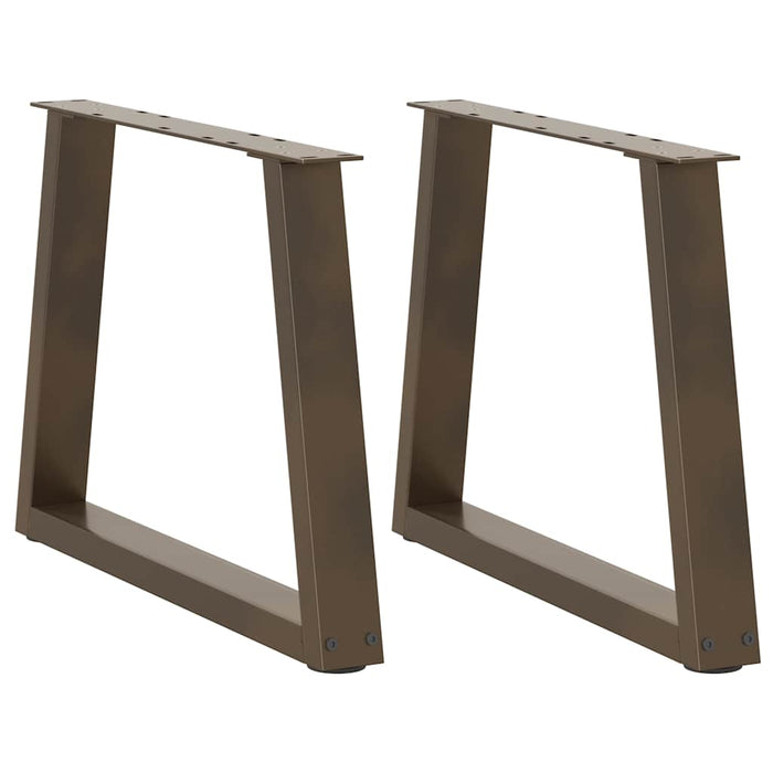 Dining Table Legs V-Shape 2 pcs Natural Steel 60x(42-43.3) cm Steel