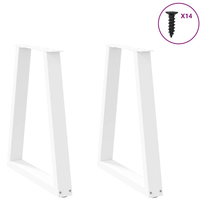 Coffee Table Legs V-Shape 2 pcs White 50x(72-73) cm Steel