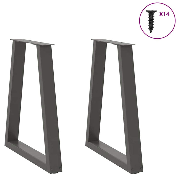 Coffee Table Legs V-Shape 2 pcs Anthracite 50x(72-73) cm Steel