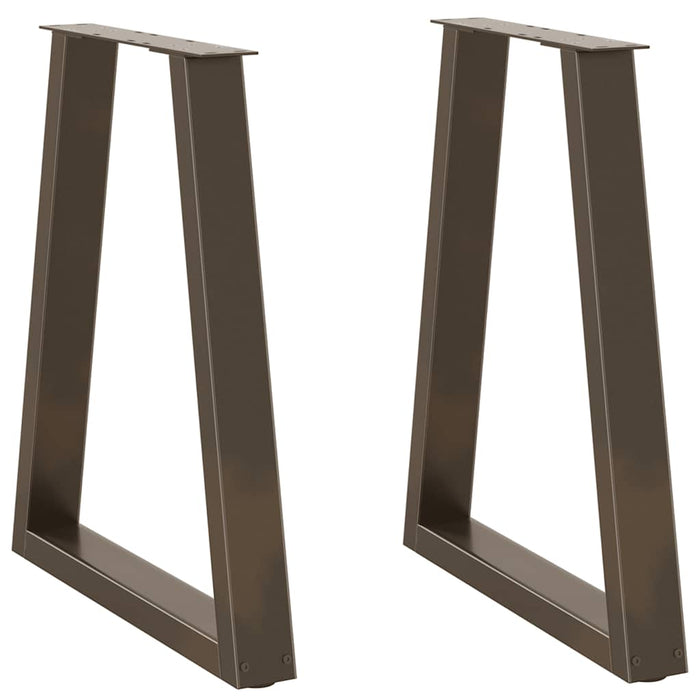 Dining Table Legs V-Shape 2 pcs Natural Steel 50x(72-73.3) cm Steel