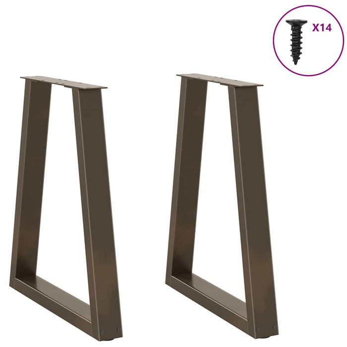 Dining Table Legs V-Shape 2 pcs Natural Steel 50x(72-73.3) cm Steel