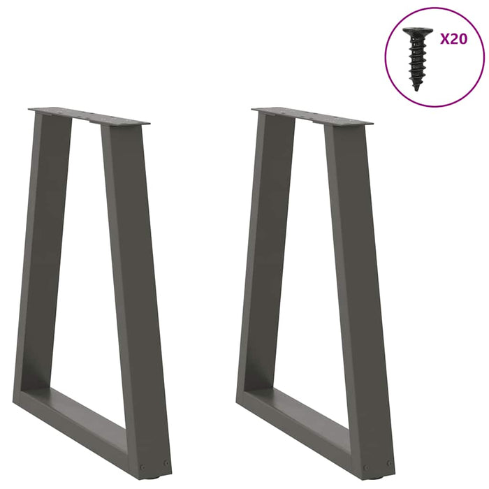 Coffee Table Legs V-Shape 2 pcs Anthracite 60x(72-73) cm Steel