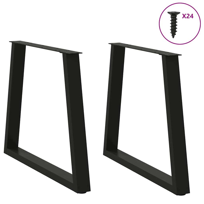 Picioare de masă în formă de V 2 buc Negru 70x(72-73,3) cm Oțel