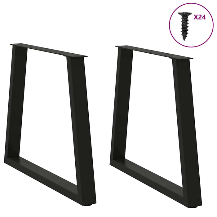 Dining Table Legs V-Shape 2 pcs Black 80x(72-73.3) cm Steel